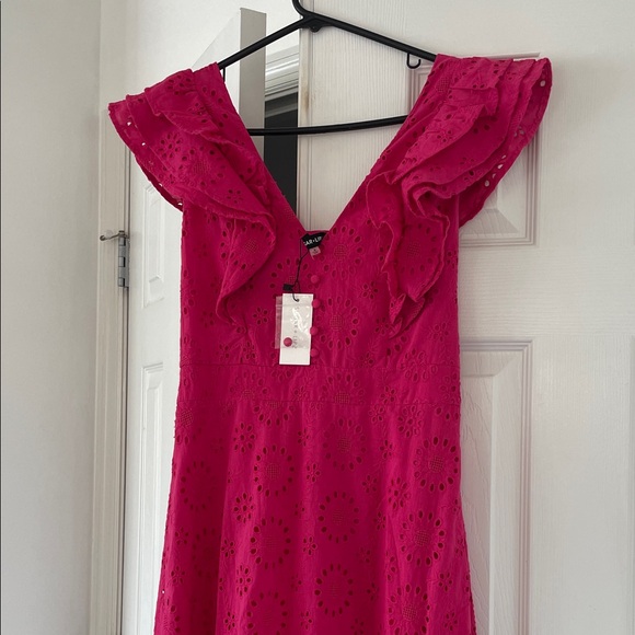 Pink Eyelet Ruffle Dress - Picture 1 of 4